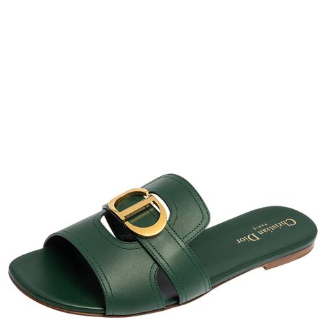 dior slippers green